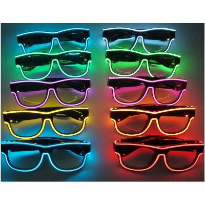 Christmas Party Decoration Wireless Light up Sunglasses USB Charing LED Flashing Eye Glasses