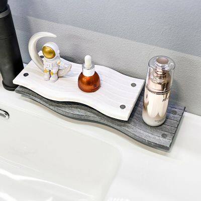 Wave-shaped Bathroom Sink Caddy Absorbent Diatomite Stone Bath Mat