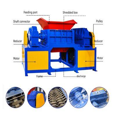Reliable Double Shaft Shredder With Free Spare Parts for First Year