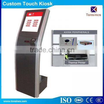 OEM Custom Self Service Touch Information Kiosk with Finer Printer,2D Scanner,Thermal Printer Peripherals