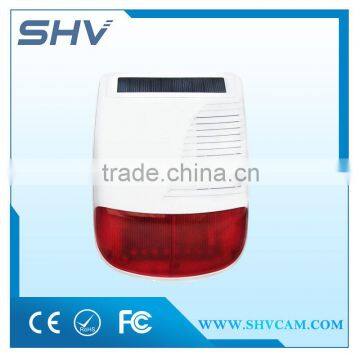 Solar Power Supply Wireless Outdoor Siren And Strobe Light