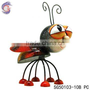 moving body metal ladybug figurines ornaments for garden decor