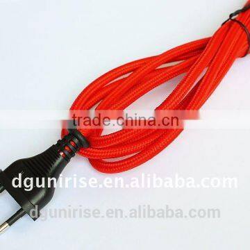 All colour braided power cord cable with textile cover