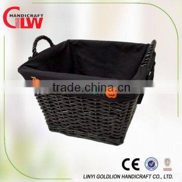 square hallowen willow basket with dog ear handle, willow wicker basket, storage basket