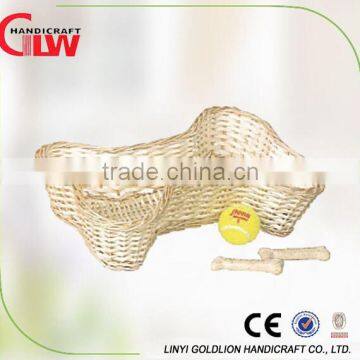 Bone shape willow basket,pet accessories