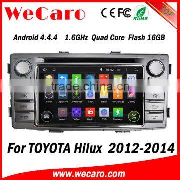 Wecaro Android 4.4.4 car stereo 1024 * 600 for toyota hilux car multimedia navigation system WIFI 3G 2012 2013 2014