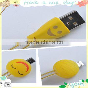 2016 new premium hot selling chinese manufcture led usb cable LED cute usb charging cable for iphone