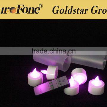 Purple color Rechargeble led tealight candle with remote control function
