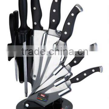 BLACK HANDLE STAINLESS STEEL 8PCS KITCHEN KNIFE SET