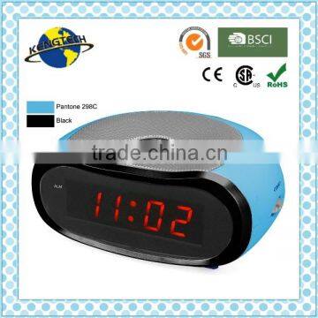 Promotional Gifts Stylish Blue Pebble Shape Alarm Clock Radio