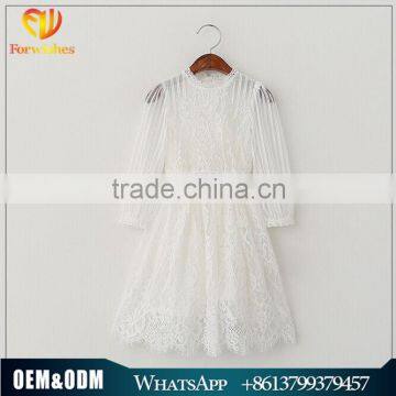 2016 Hot Autumn Style Children Lace Dress Girl Long Sleeve Dress Kids Dress