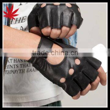 Men's black goatskin thunderbolt leather gloves