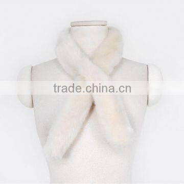 New Winter Fashion Lady Plain Plush Faux Rabbit Fur Scarf photo-4