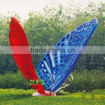 Stainless steel grasscluster put butterfly sculpture