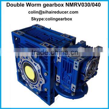 Double Worm gearbox electric dc motor power transmission machinery