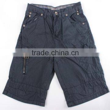 Boy's cheap 100%cotton stock apparel washed cargo shorts