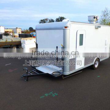 White Uniaxial Food Cart Beach Food Truck Trailer Hot Dog Hamburger Ice Cream Traction Cart By China's Largest Factory photo-2