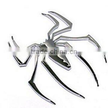 3D Chrome gold color Metal Spider Emblem Chrome Metal Car Truck Motor Auto Decal Sticker