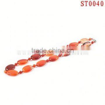 ST0040 fashion red egg shaped crystal agate on female's hot sale necklace wholesale