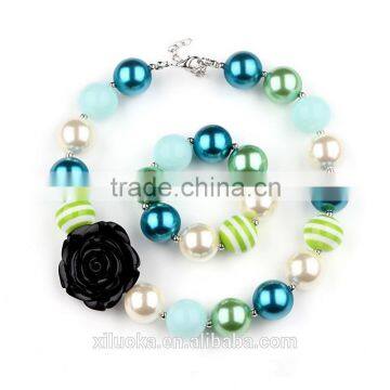 Wholesale black rose necklace gumball necklace acrylic bulk bubblegum beads chunky necklace                        
                                                                                Supplier's Choice