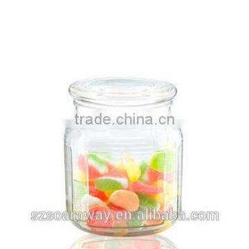 Best quality large food clear glass honey storage jar candy jar with lid