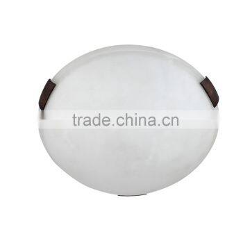 3 Light Ceiling Flushmount Light(Lampara de Techo) in 3 Sleek Oil Rubbed Bronze Finish Clips With a 12" Opal Glass Bowl