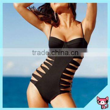 Cheap price black one piece bikini