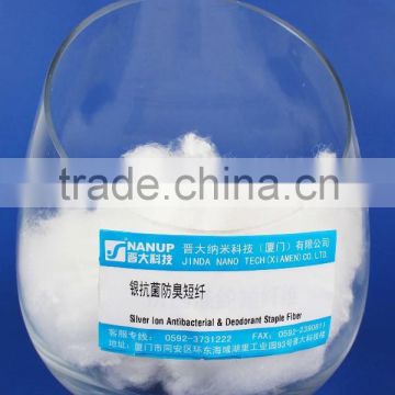 Nano grade Silver Ion Antibacterial and Deodorant hollow conjugated polyester staple fibe