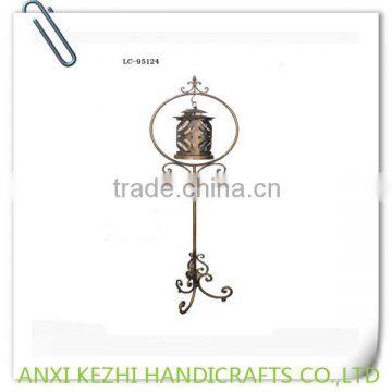 outdoor tall standing metal candle lantern