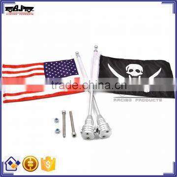 for Harley Sportster XL 883 2004-2016 FLAG-US-SV Sliver Rack Flag Mount Pole USA Flag 1200 Touring Road King Glide&FLHT