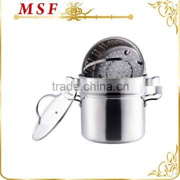 MSF-3477 24cm stainless steel food steamer set 4pcs pasta steamer set