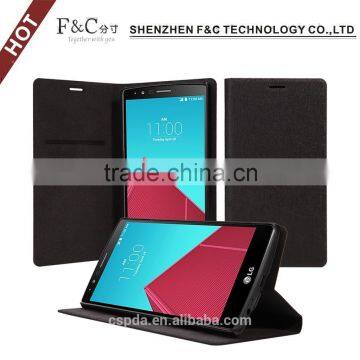 Ultra thin back stand leather flip cover for LG G4 credit card slots case 5.5 inch