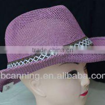 nature straw hat/hot sale summer straw hat/cowboy hat for lady