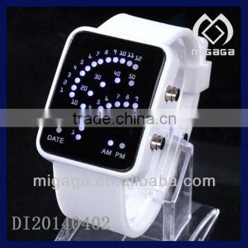 blue backlight watch rectangle dial watch LED watch LED sector watch