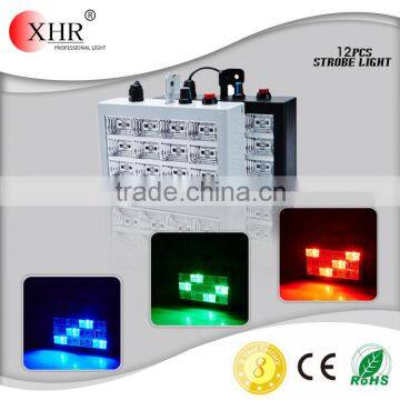 led colorful 12pcs strobe light/led party disco light