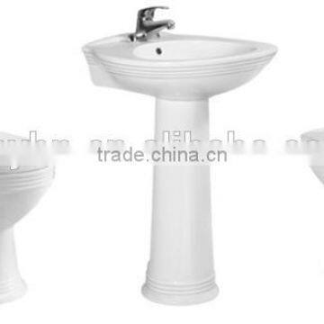 ceramic sanitary ware set_toilet and pedestal basin bidet set_two piece toilet