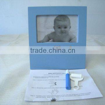 Safe Ink Keepsake Baby Girl Wood Mirror Photo Frame for Birthday Souvenirs photo-2