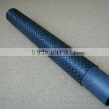 Black 3 k plain light twill Carbon Fiber Telescopic Pole / Telescoping Tubes