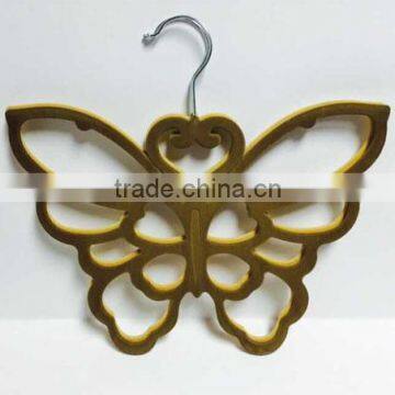 butterfly shape , with flocking surfacing ABS plastic scarf hanger