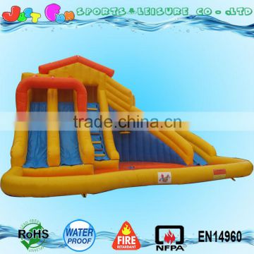 giant inflatable water slide for adults , large screamer water slide with pool for sale