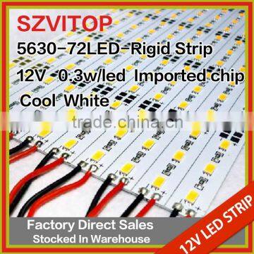 SV Dc 12V LED STRIP Super Bright 5630 72LEDs Rigid Strip Light Cool WHITE Non-waterproof 12mm Width PCB