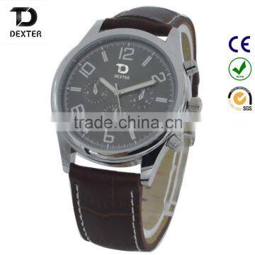 cheap pu leather fashion alloy wrist watch for man