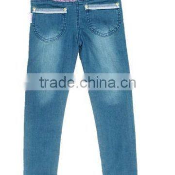 Wholesale Price Girls Jeans With Kitty Child Washing Blue Jeans Clothing photo-2
