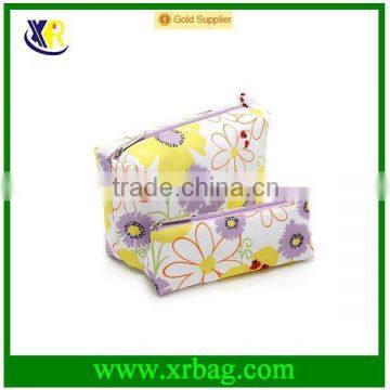 Canvas flower printing travel cosmetic bag set