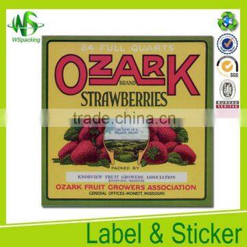 Best selling frozen food label organic food label canned food label