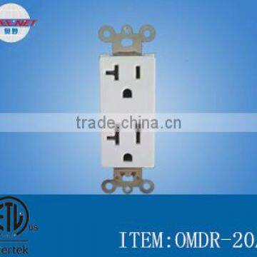 ETL approve 125V 20A High Quality Duplex decorative Wall Socket