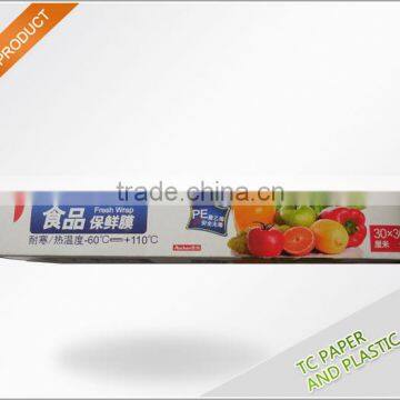 Shindy PE clear plastic film cling film in separate box with zip cutter daily use