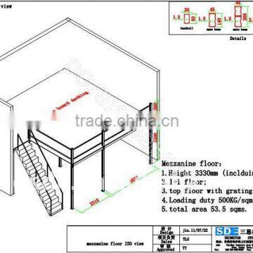 mezzanine shelves steel structure