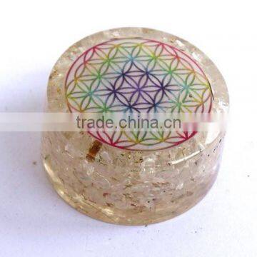 Crystal Quartz Chakra Flower Of Life Orgonite Energy Tower Buster photo-2