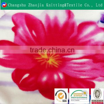 Changshu selling printed double-sided wholesale flannel fabric flower pattern